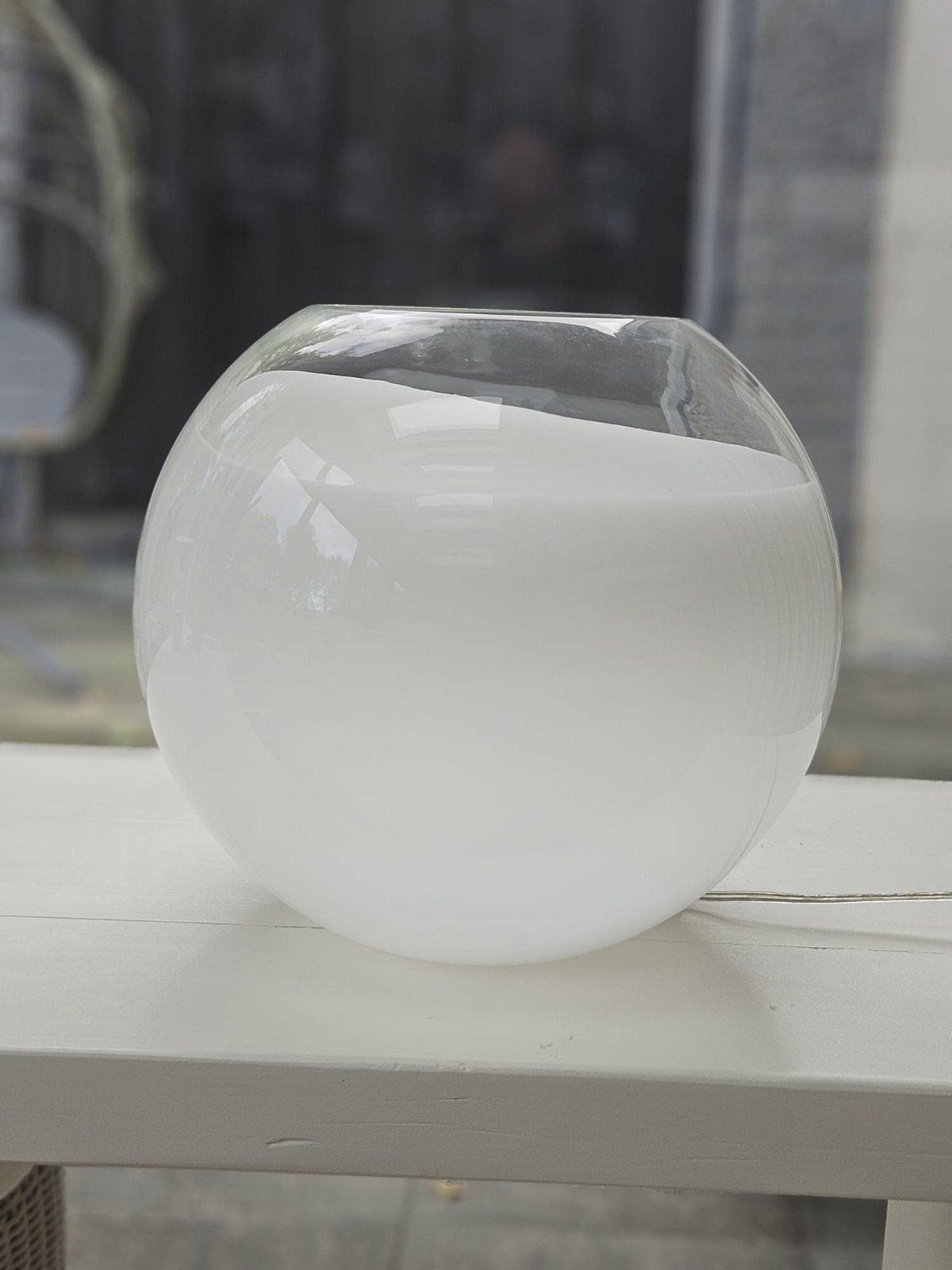 vintage bollamp uit de jaren 80, Ophalen, Overige merken, Vintage, Wit