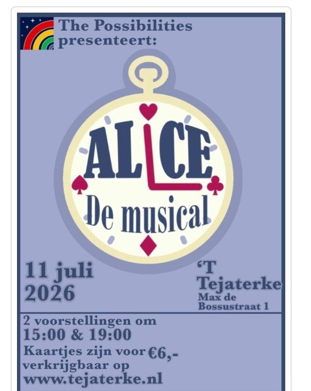 4 kaartjes Alice the Musical in Best., Tickets en Kaartjes, Drie personen of meer