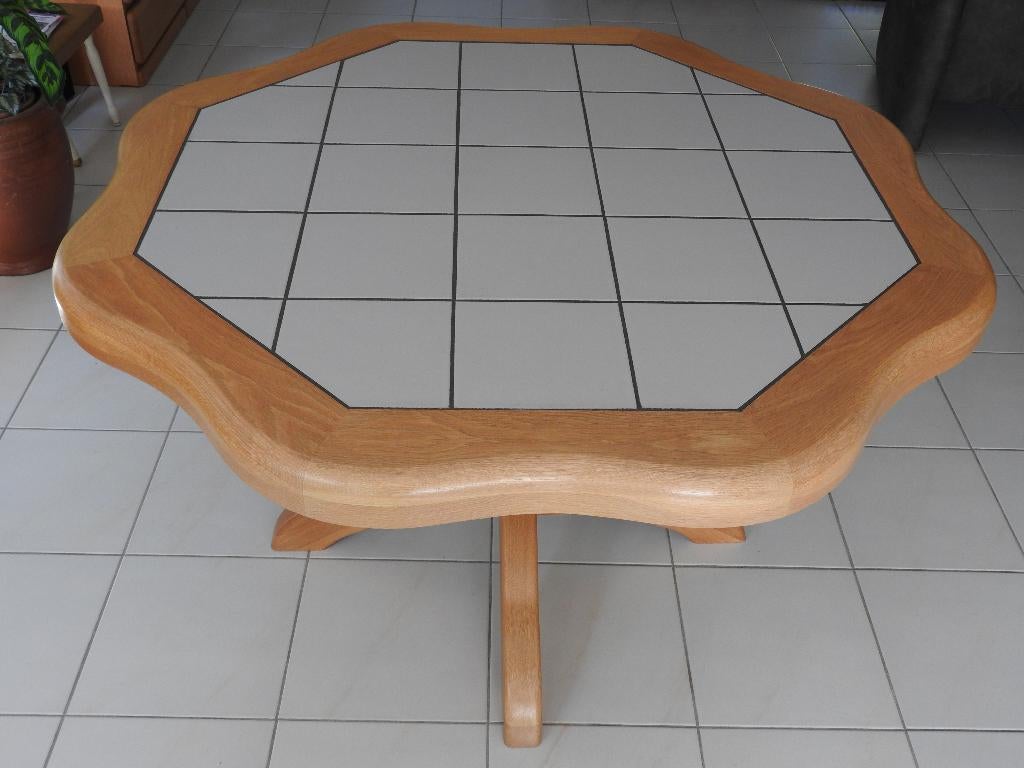 stevige eetkamer tafel, Gebruikt, Eikenhout, Vijf personen of meer, Overige vormen