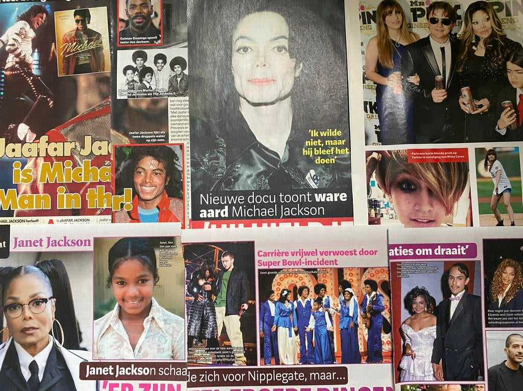 35 knipsels Michael en Janet Jackson familie, Ophalen of Verzenden, 1980 tot heden, Nederland, Knipsel(s)