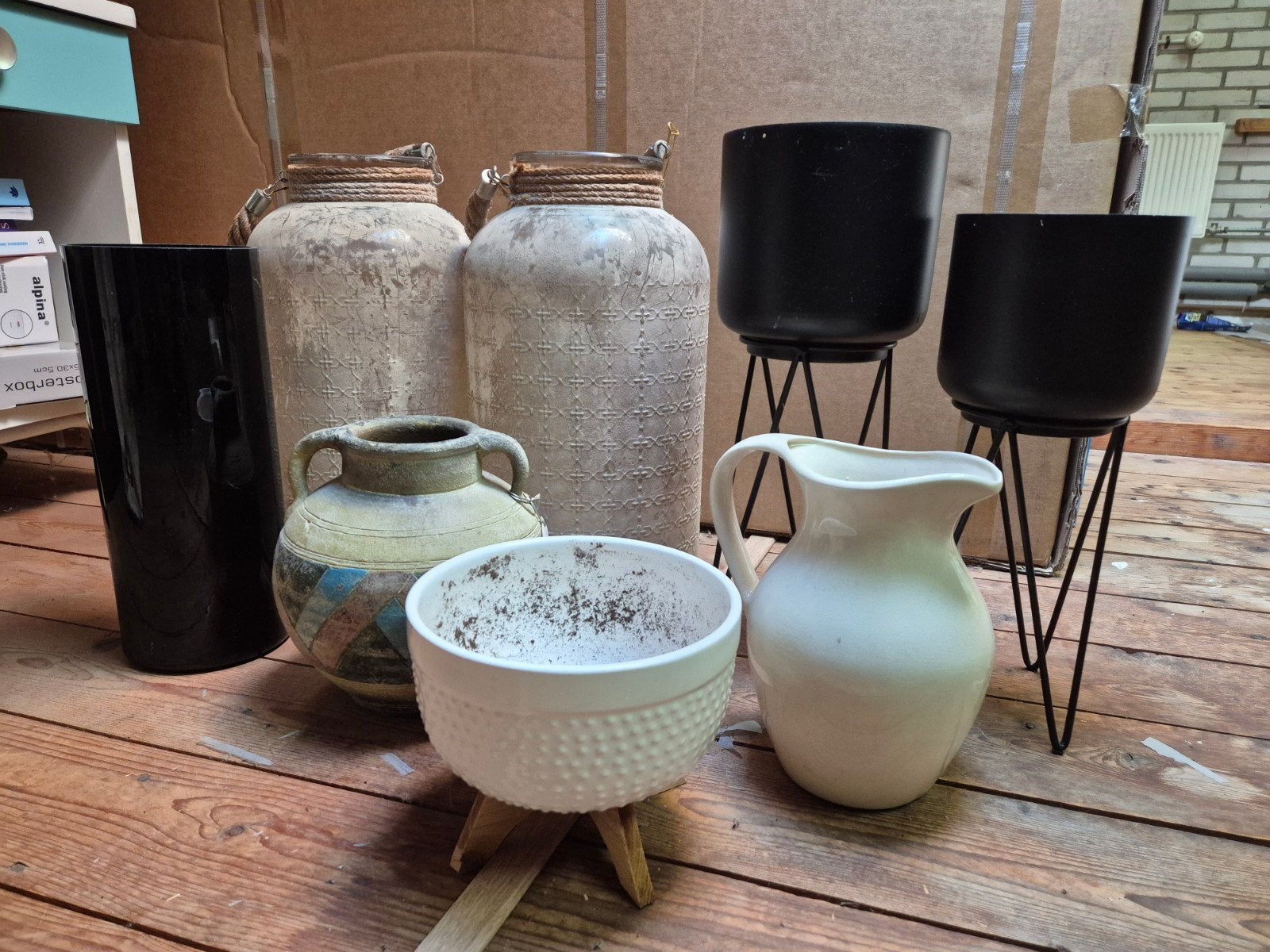 Vazen potten deco, Ophalen