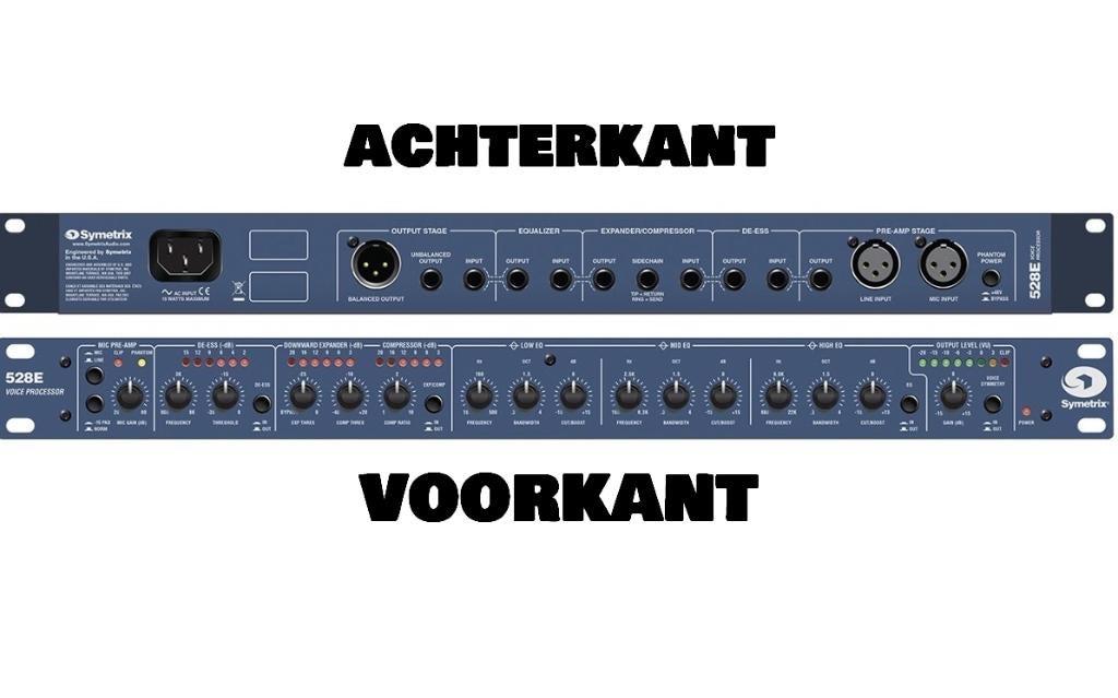 Symetrix 528 E voice processor en usb microfoon en plopkap, Verzenden, Gebruikt, Audio