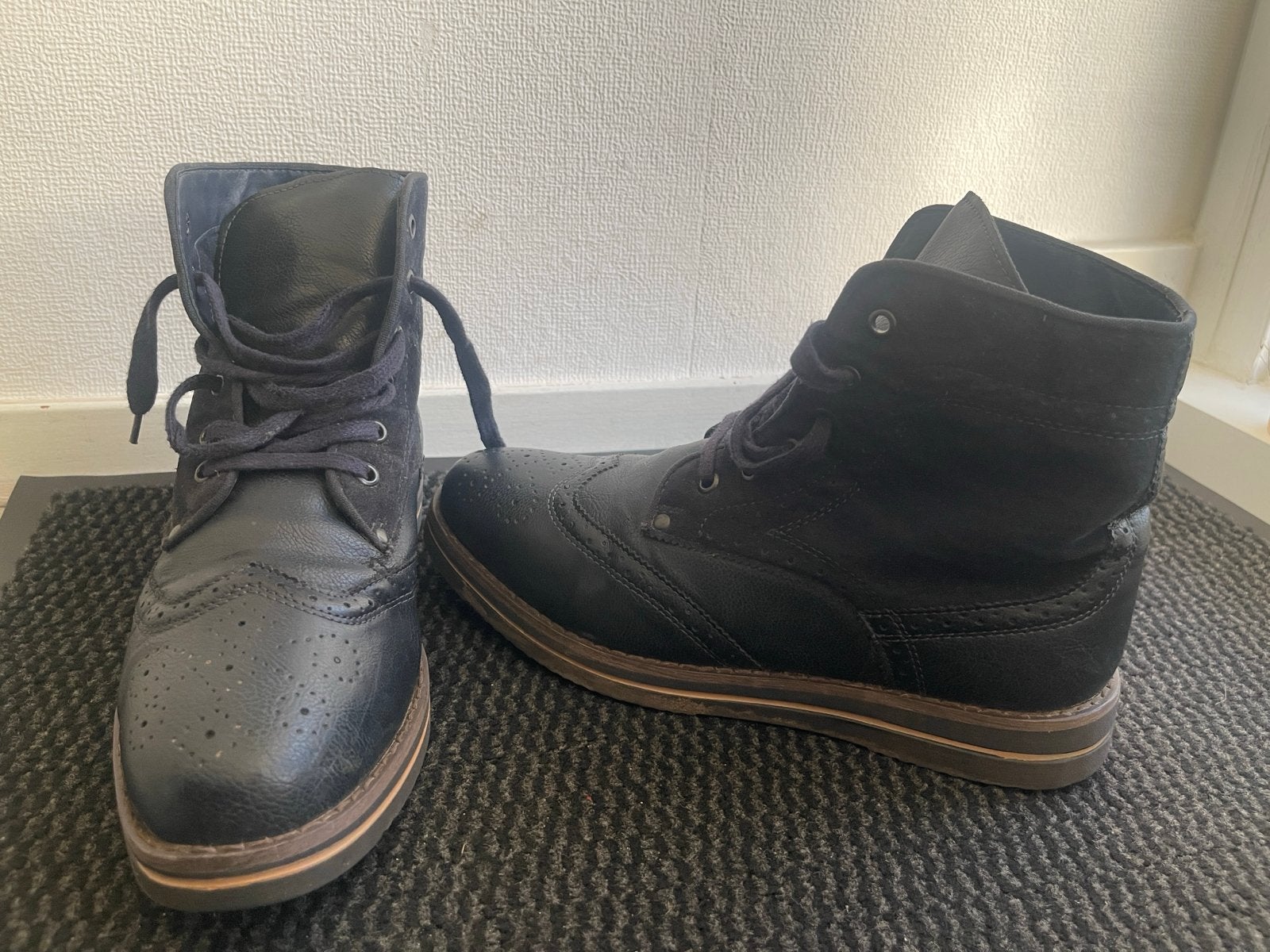 Marineblauwe herenlaarzen, Kleding | Heren, Overige kleuren, Boots, Ophalen of Verzenden, Zo goed als nieuw