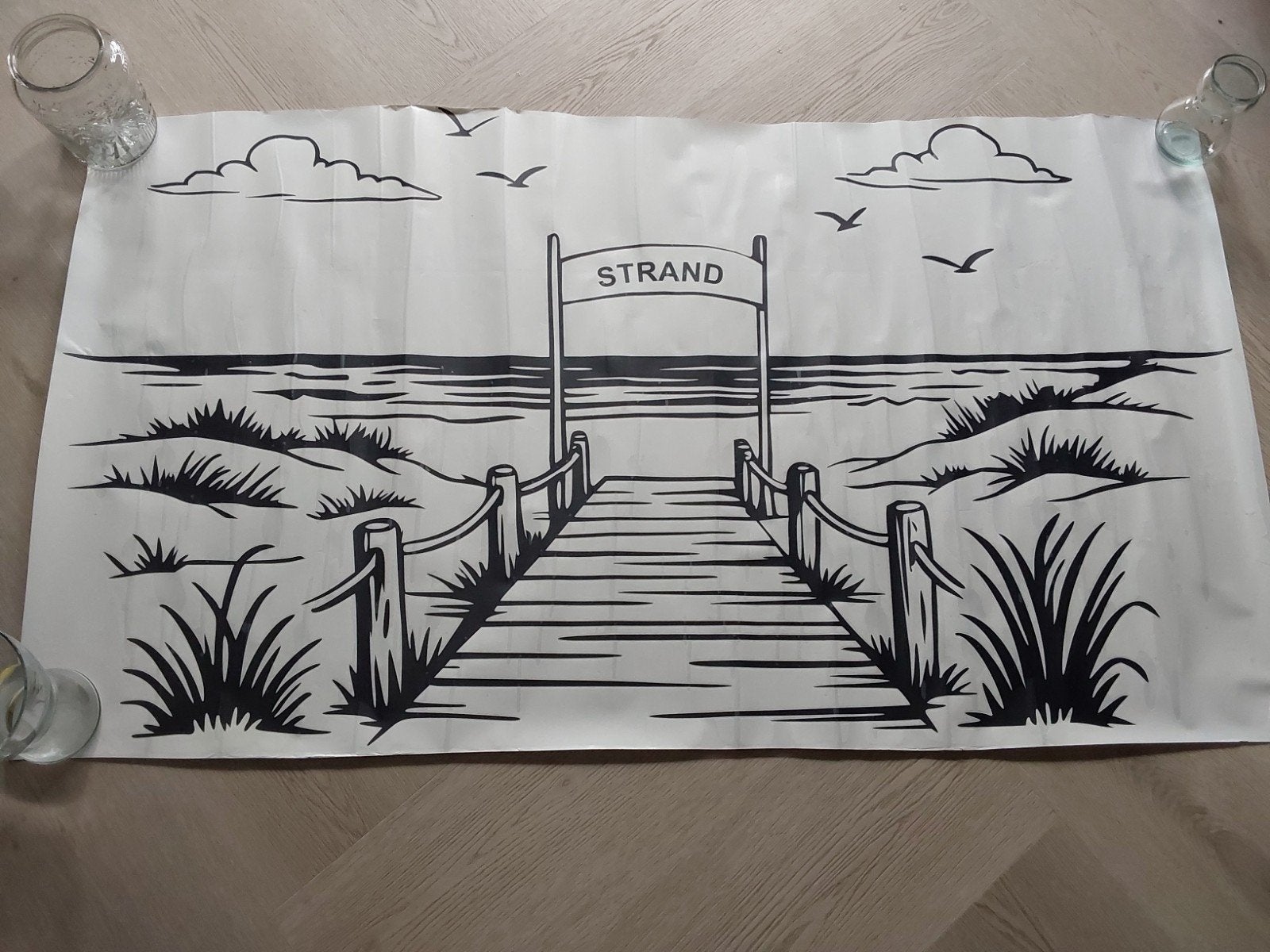 Campersticker strand, Ophalen, Nieuw