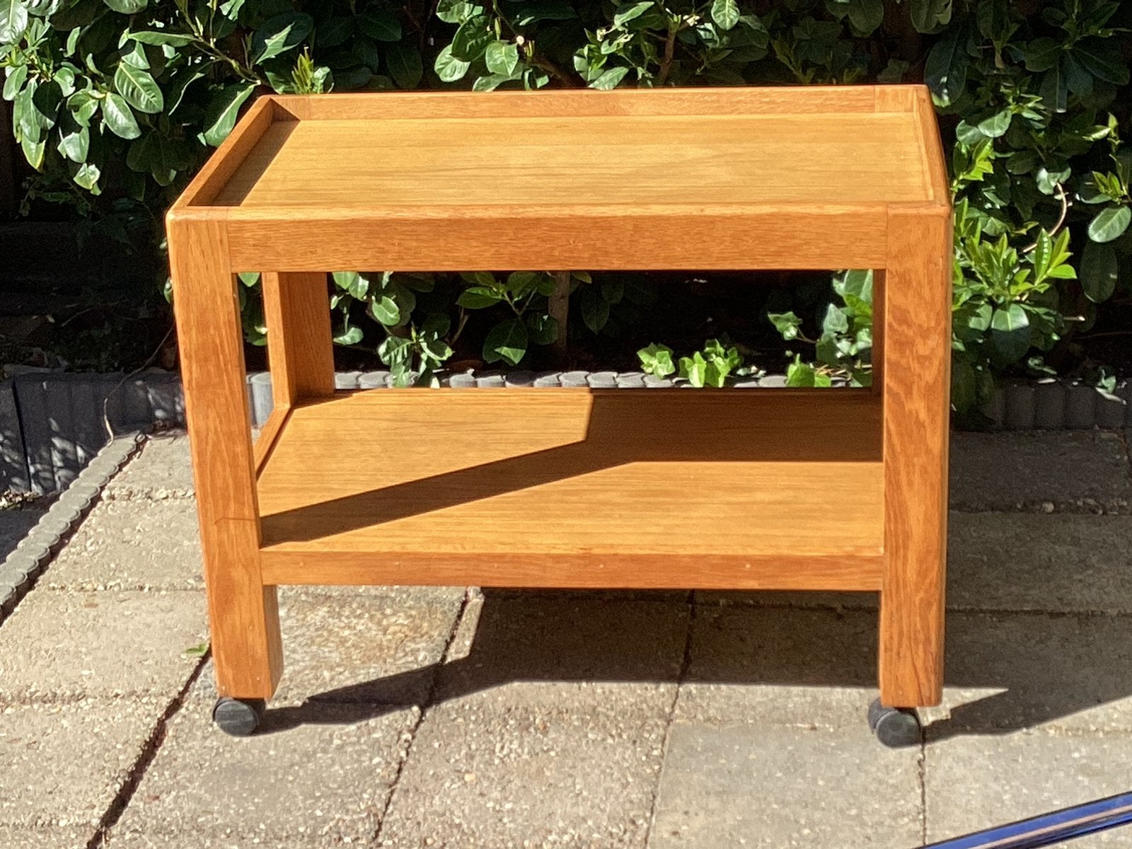 Vintage barcart / serveerwagen teak 70s, Eikenhout, Ophalen of Verzenden, Zo goed als nieuw, 25 tot 50 cm