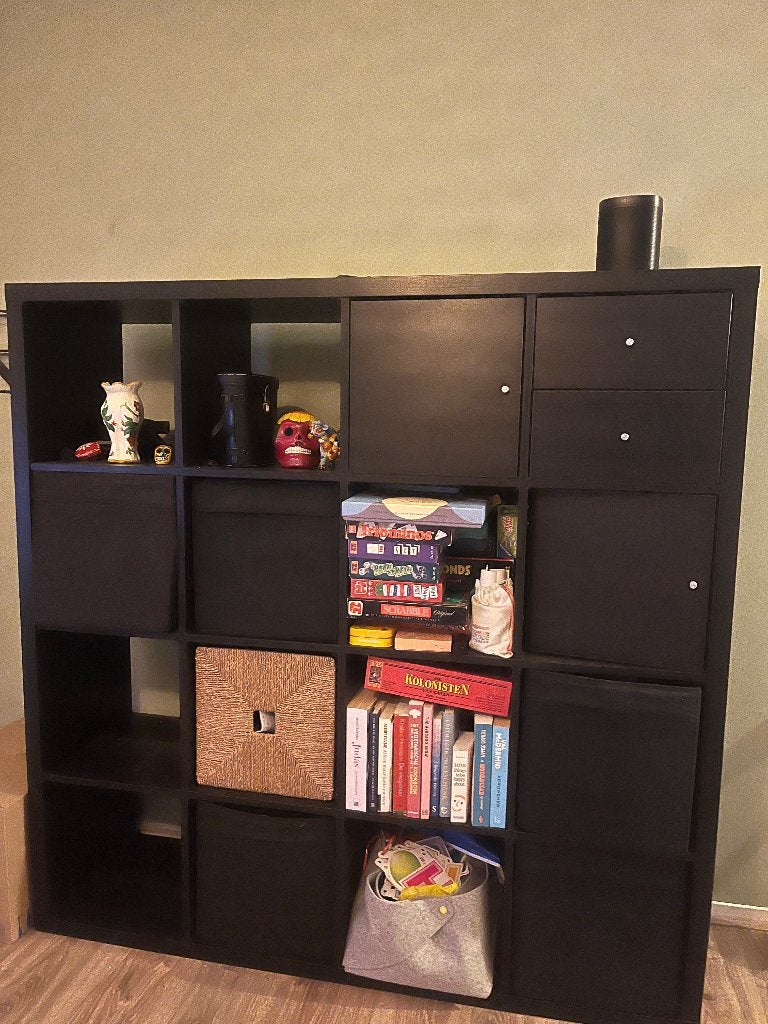 Ikea kallax zwart 4x4, Ophalen, Gebruikt, 100 tot 150 cm, 100 tot 150 cm