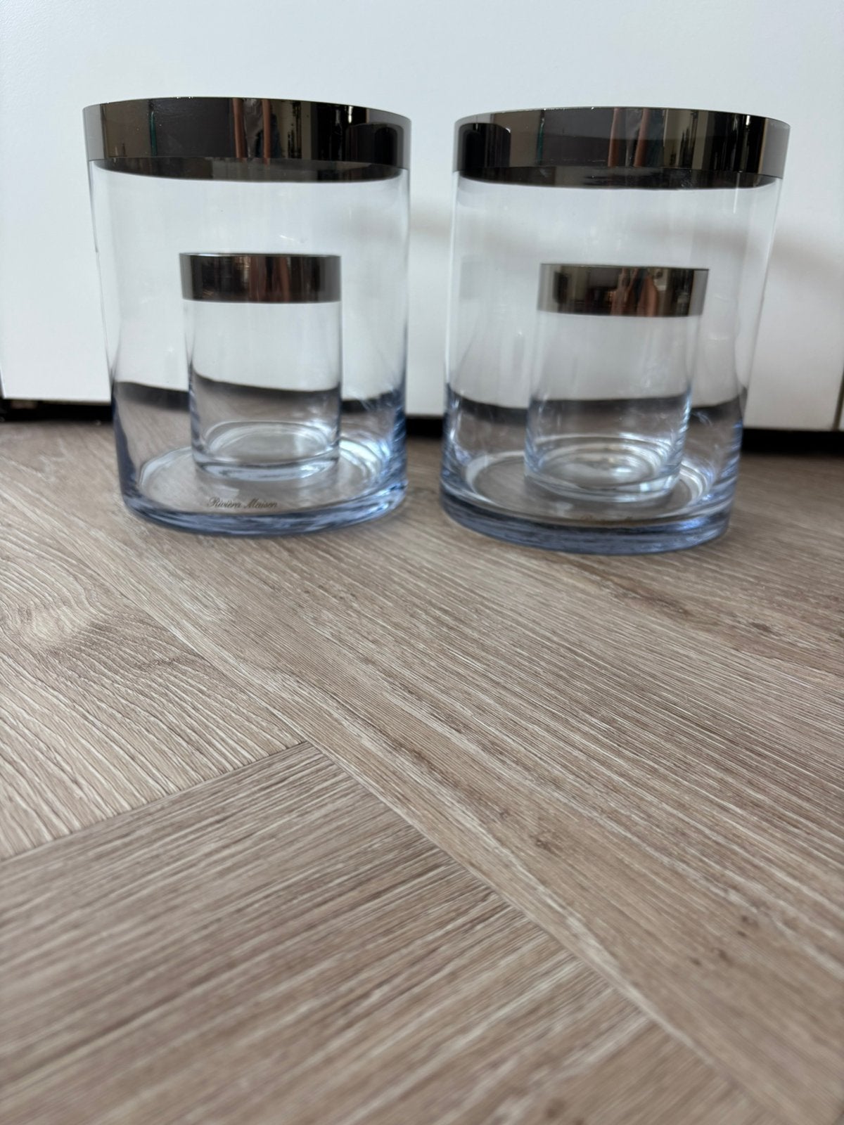 2 Rivièra Maison double Hurricanes, 18 cm, in nieuwstaat!, Huis en Inrichting, Woonaccessoires | Kandelaars en Kaarsen, Ophalen