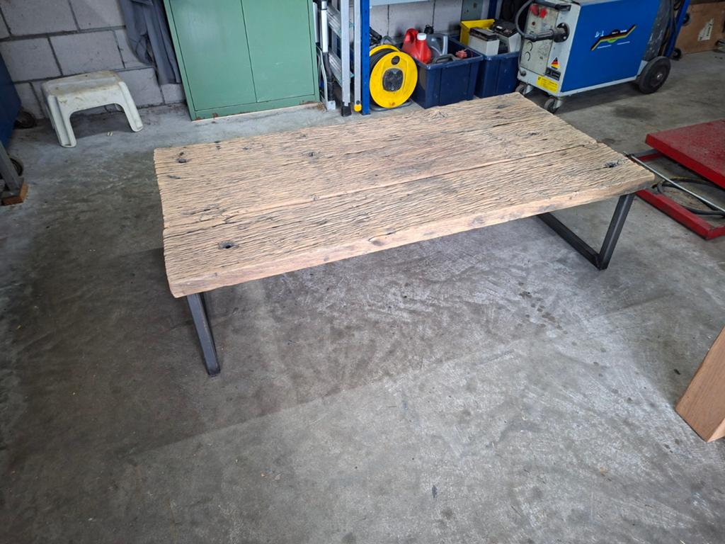 Eiken salontafel, Huis en Inrichting, Tafels | Salontafels, Ophalen, Rechthoekig, Minder dan 50 cm