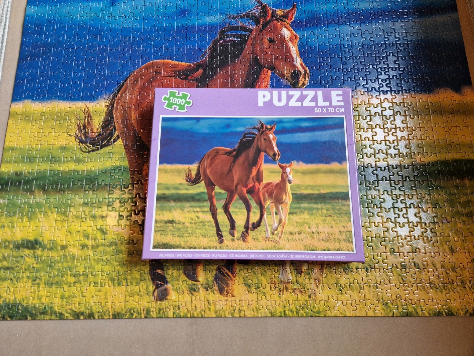 paardenpuzzel, Ophalen of Verzenden, 500 t/m 1500 stukjes, Zo goed als nieuw, Legpuzzel