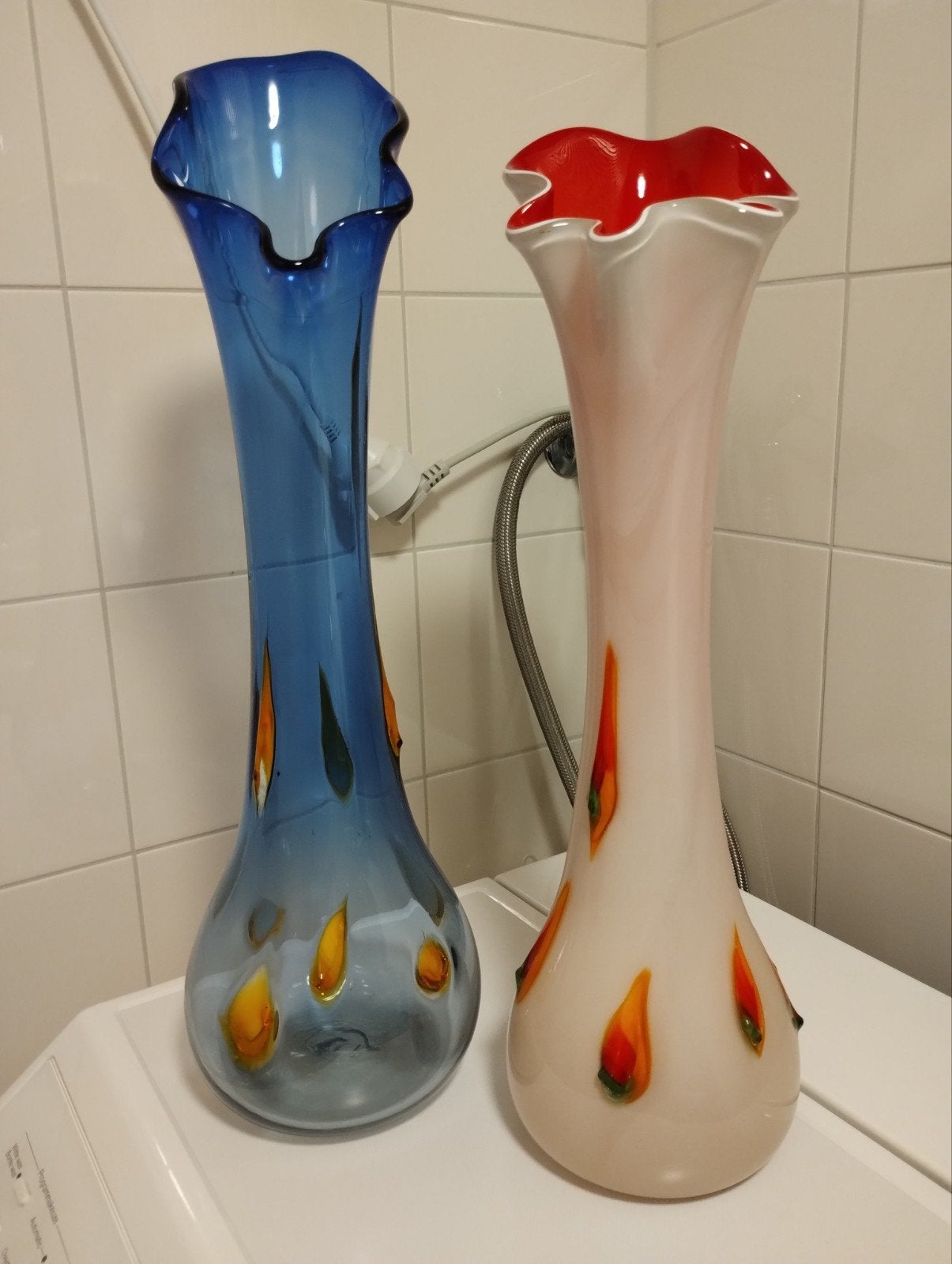 Set XL Simaïs vloervazen – handgeblazen glas 50 cm en 57 cm, Ophalen