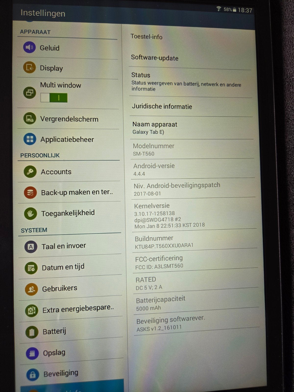 Samsung Galaxy Tab E SM-T560 9.6 inch 8GB Wi-Fi, Computers en Software, Android Tablets, Gebruikt, Wi-Fi, 10 inch, 16 GB, Ophalen of Verzenden