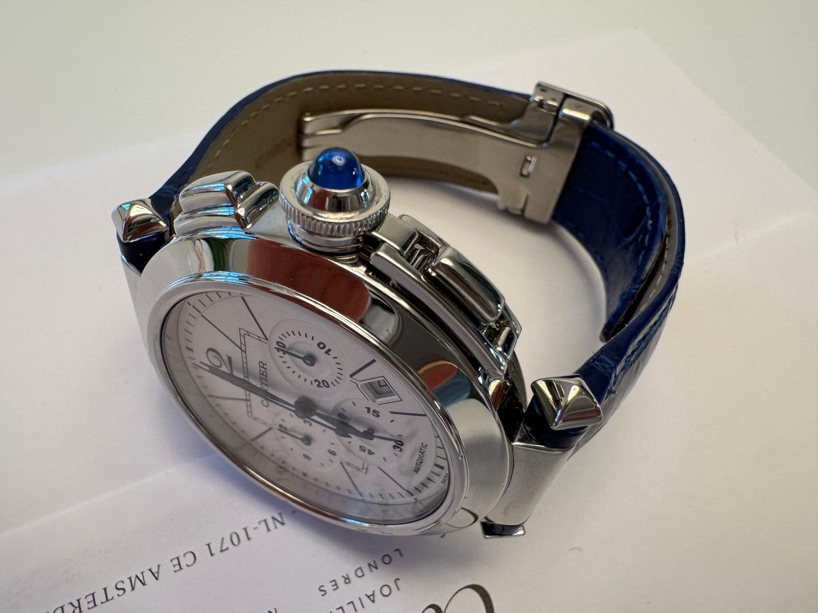 Cartier Pasha 42 Chronograph, Ophalen, Zo goed als nieuw, Overige merken