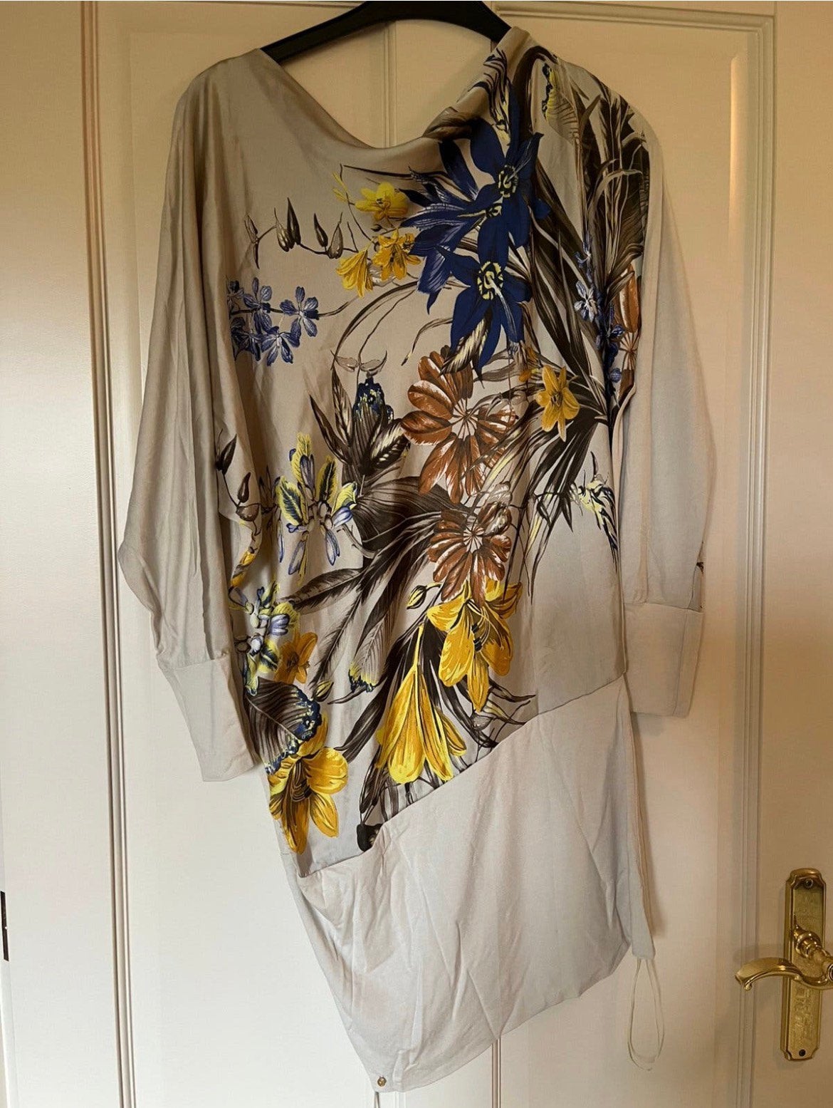 * supertrash * jurk beige /bruin/ blauw mt.L, Beige, Maat 42/44 (L), Ophalen of Verzenden, Zo goed als nieuw