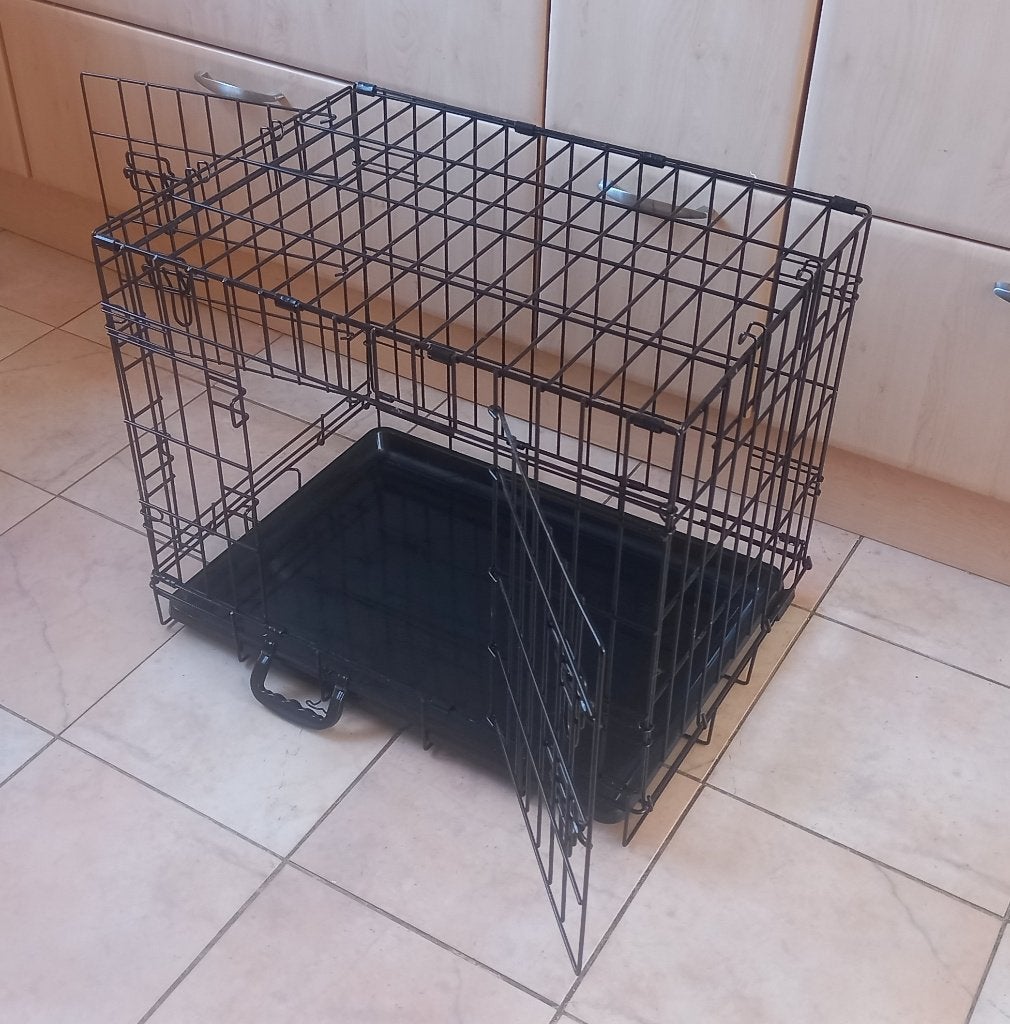 hondenbench - zwart - metaal - zware kwaliteit -61x42.5x50cm, Dieren en Toebehoren, Ophalen