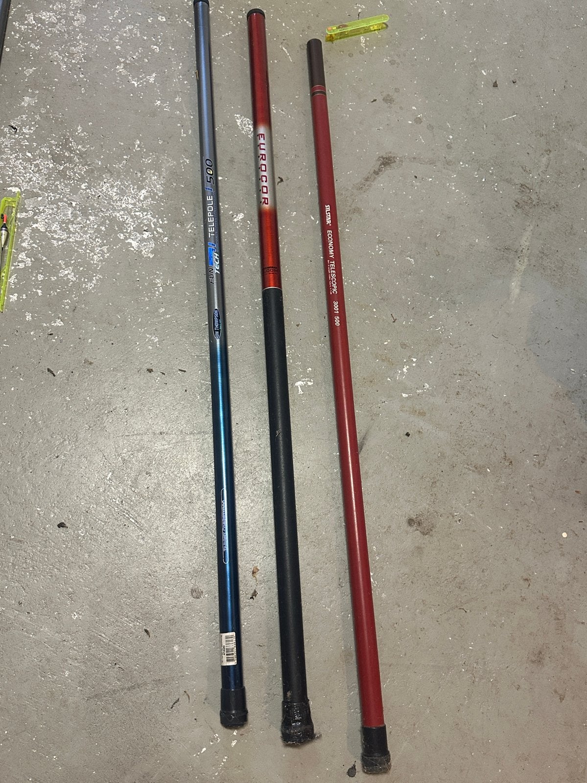 Set van 3 Telescoophengels - Fun Tech, Eurocor, Silstar, Watersport en Boten, Ophalen of Verzenden, Gebruikt, Werphengel