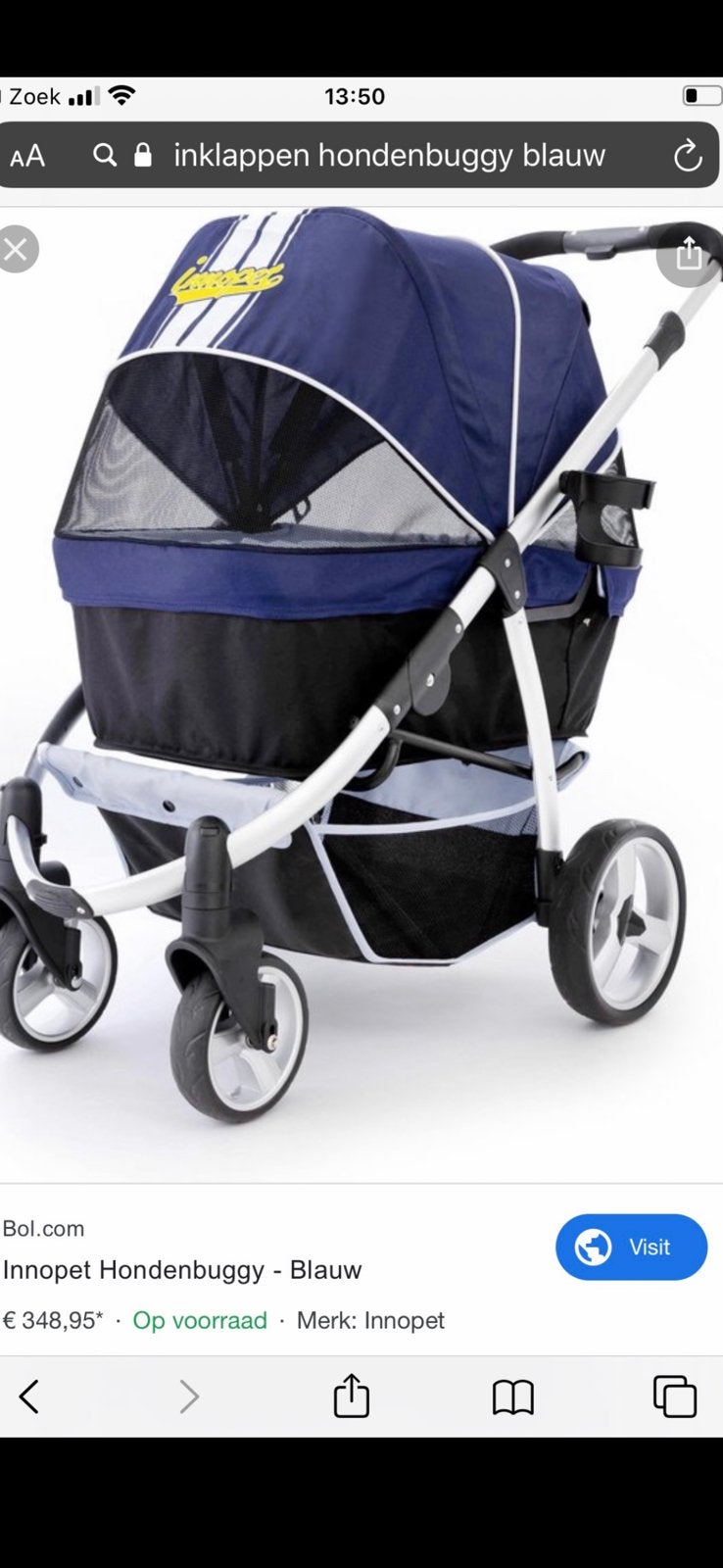 Innopet zeer nette hondenwagen, Innopet, Ophalen, Zo goed als nieuw, Hondenbuggy