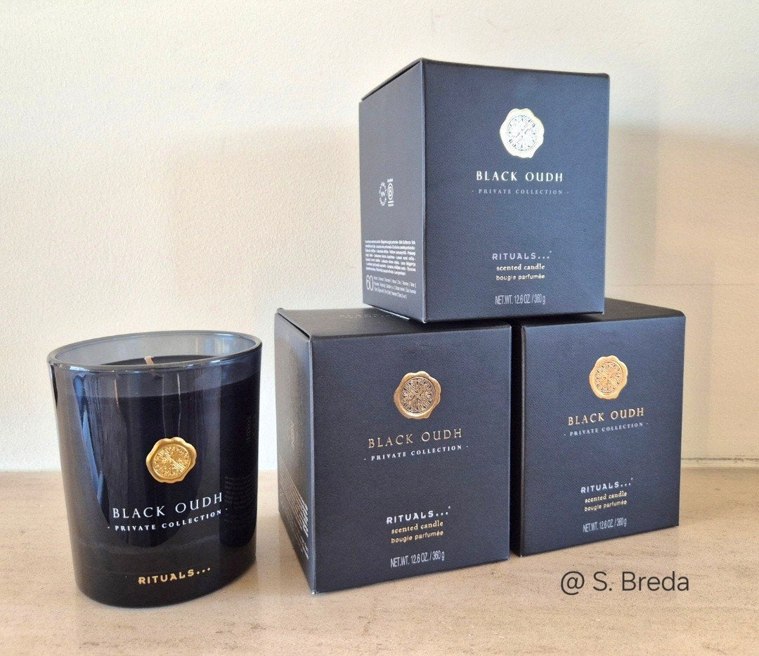 Rituals Geurkaars | Black Oudh | 360 gram kaars, Zwart, Nieuw, Ophalen of Verzenden, Glas