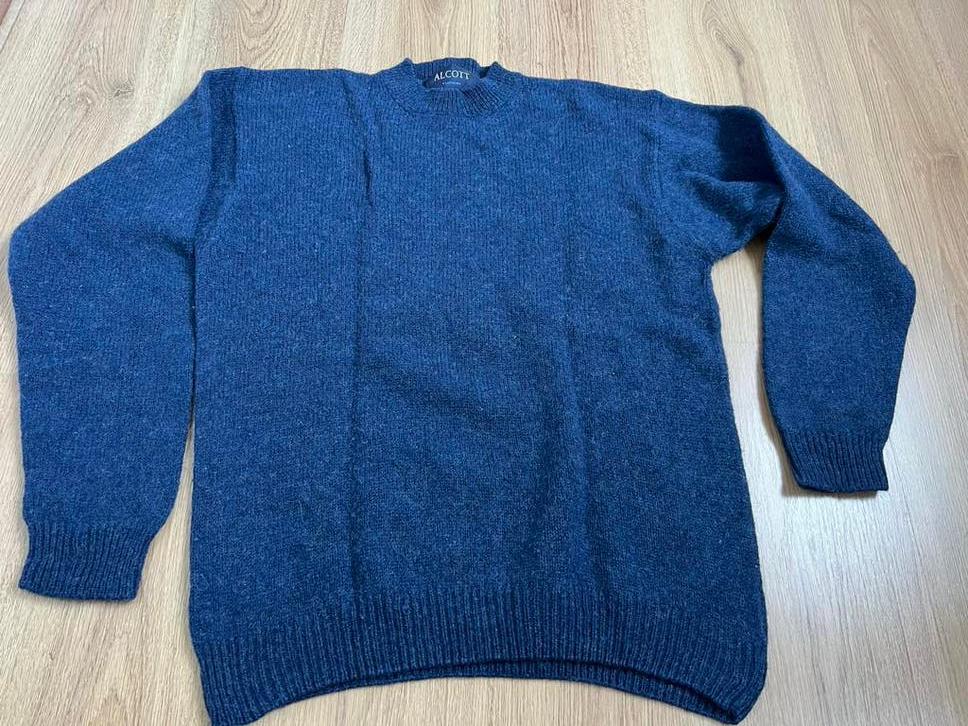 Alcott blauwe wol wollen trui l shetland, Maat 52/54 (L), Blauw, Ophalen of Verzenden, Zo goed als nieuw