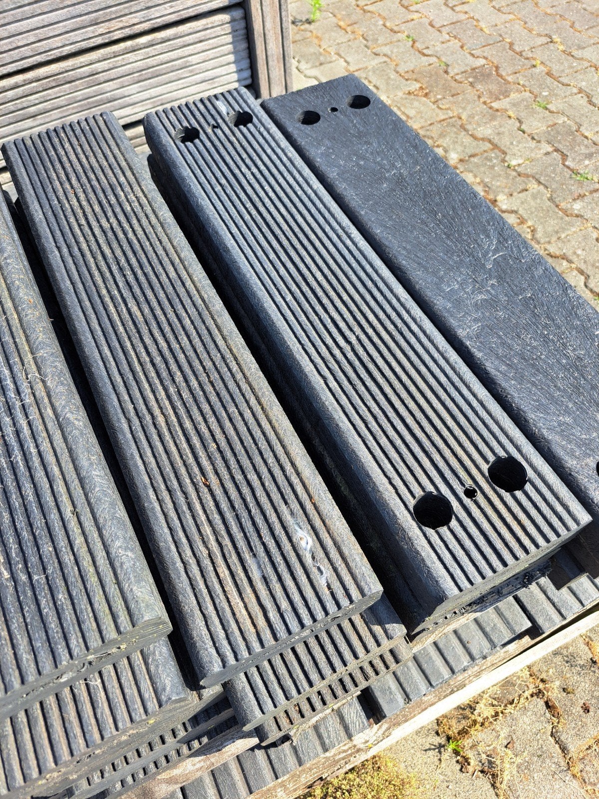 Kunststof plankjes 4 x 12 x 52.5 cm, Tuin en Terras, Palen, Balken en Planken, Ophalen, Nieuw, Minder dan 180 cm, Palen