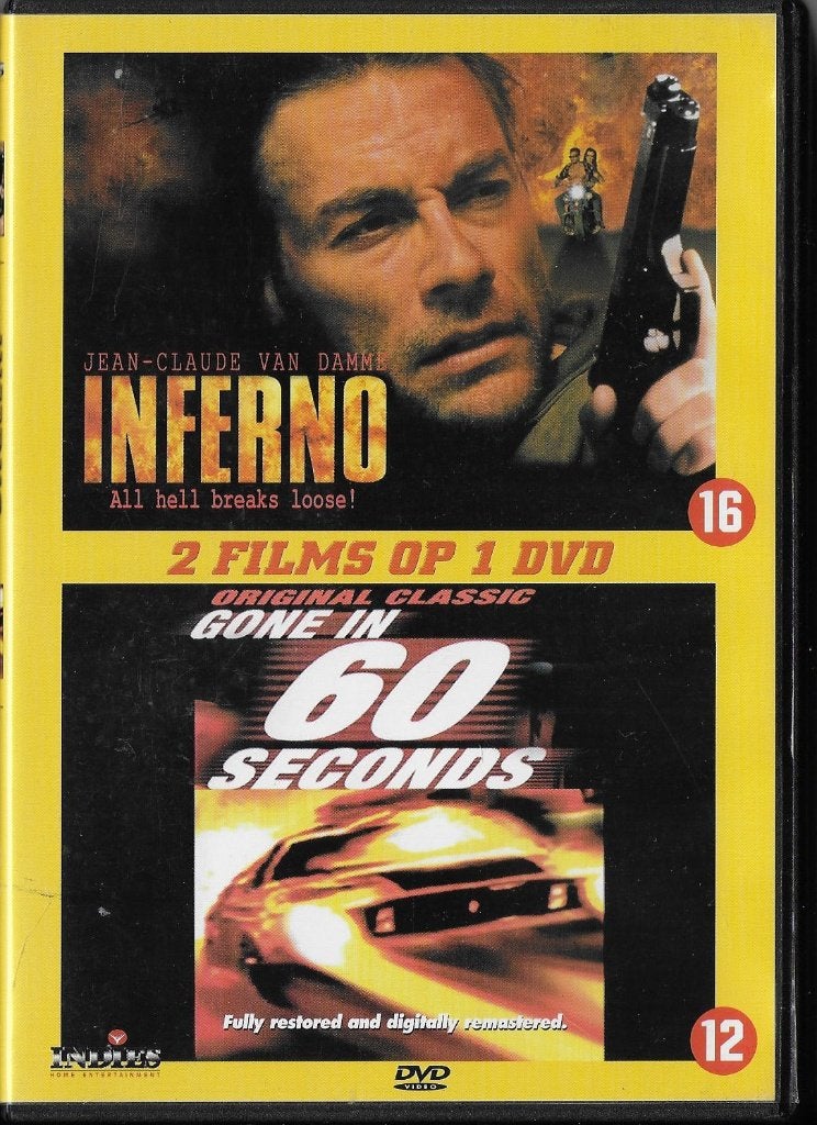 Dvd inferno en gone in 60 seconds, Alle leeftijden, Ophalen of Verzenden, Zo goed als nieuw
