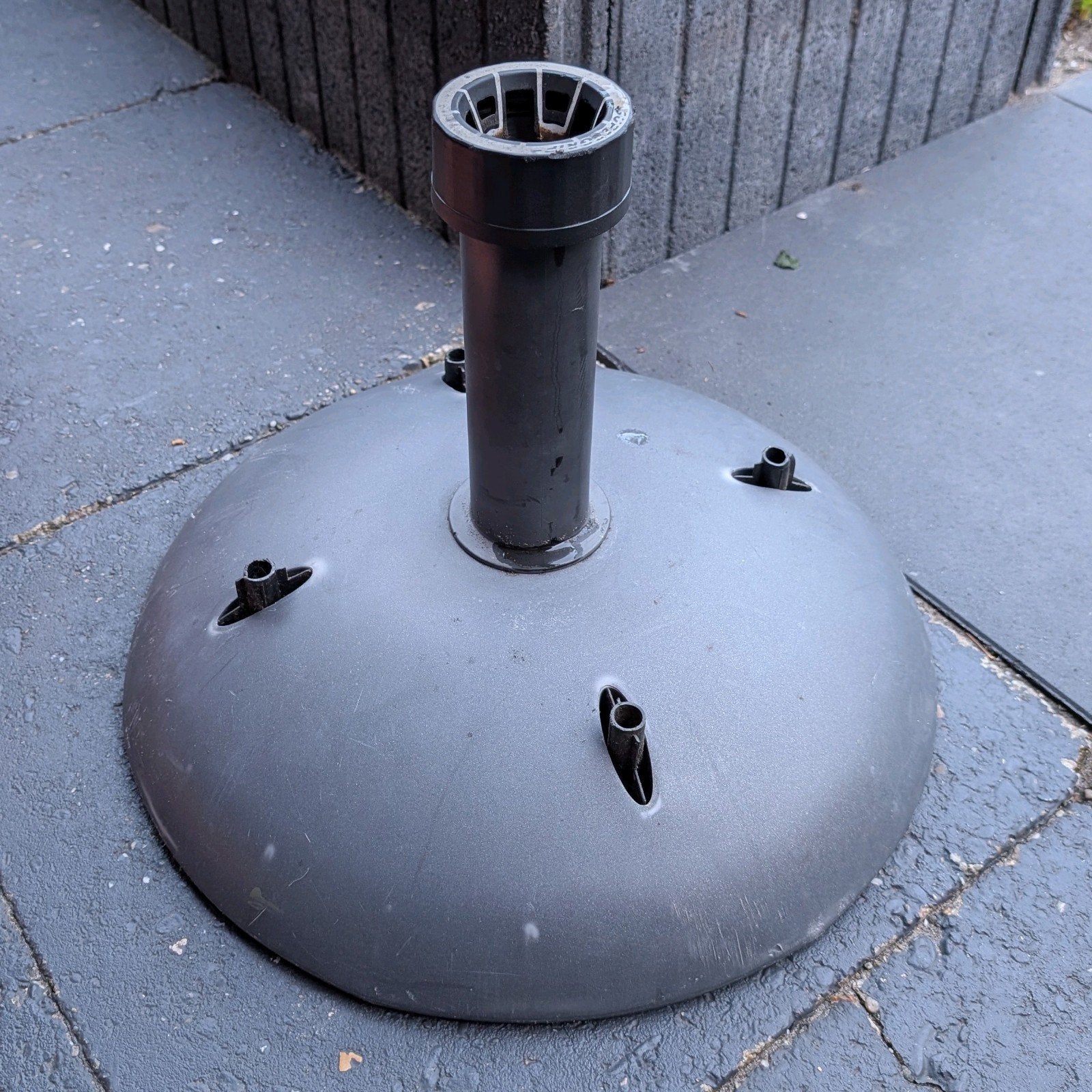Parasolvoet grijs beton met kunststof cover, Ophalen, Gebruikt, Minder dan 1 meter, Parasolvoet