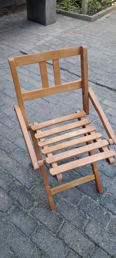 Houten kinder klapstoeltje - Vintage en compact, Ophalen, Gebruikt, Stoel