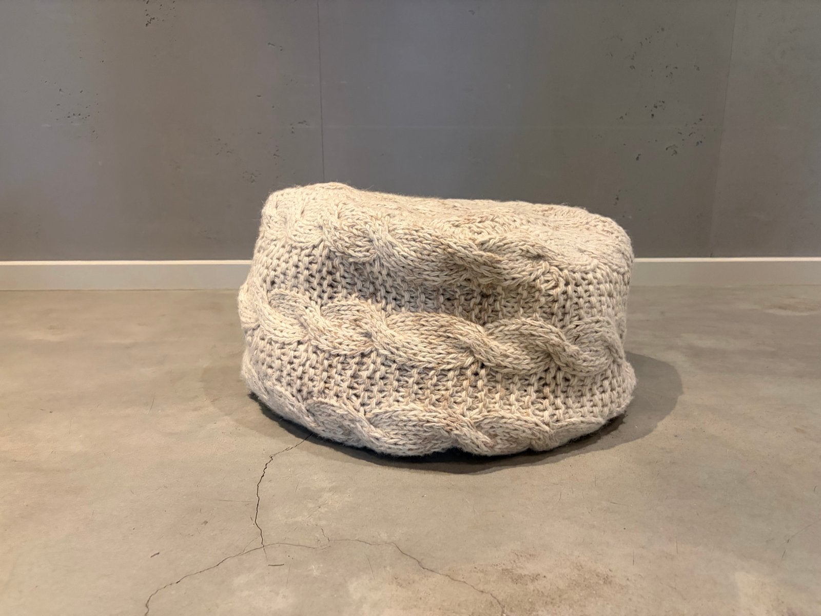 2x Goossens Oslo Square Pouf - Ivoor, Wol, 40x40x40 cm, Ophalen, Minder dan 50 cm, Gebruikt, Vierkant