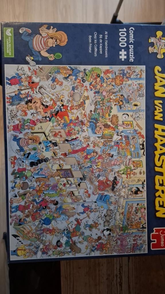 Jan van Haasteren - Bij de kapper - 1000 stukjes, Ophalen of Verzenden, 500 t/m 1500 stukjes, Zo goed als nieuw, Legpuzzel
