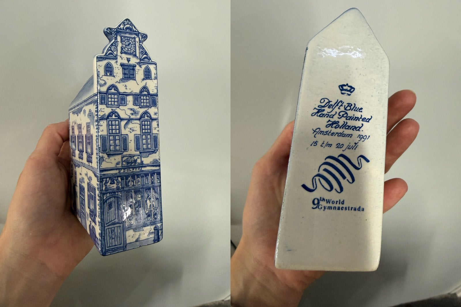Zeldzaam Delfts blauw huisje grachtenpand Amsterdam 1991, Ophalen of Verzenden
