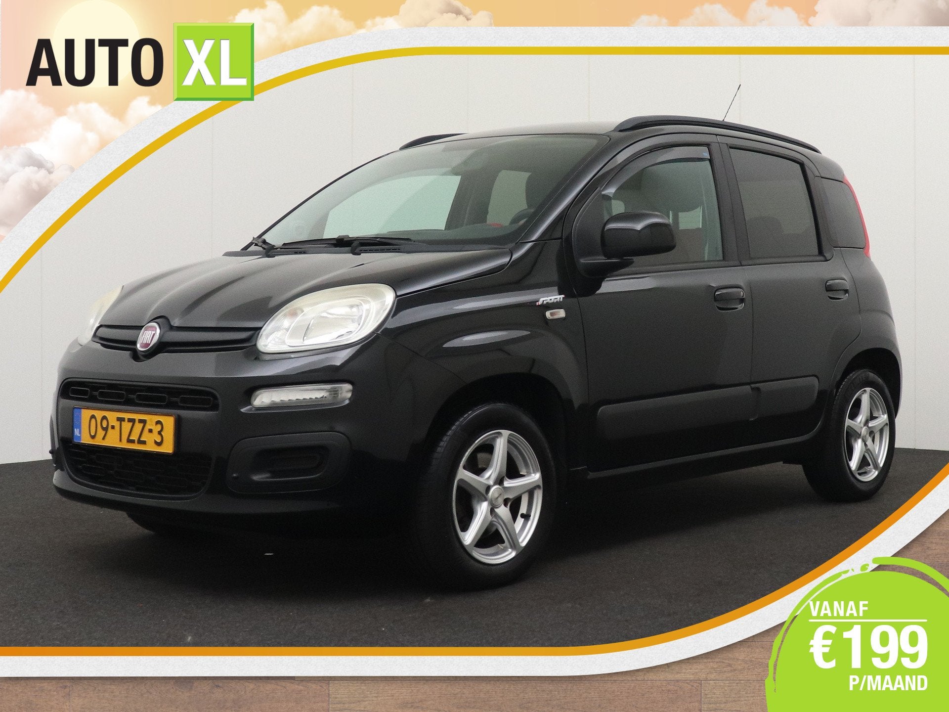 Fiat Panda 0.9 TwinAir Lounge Sport Trekhaak 14'LMV Privacy, Zwart, Panda, Zwart, Origineel Nederlands