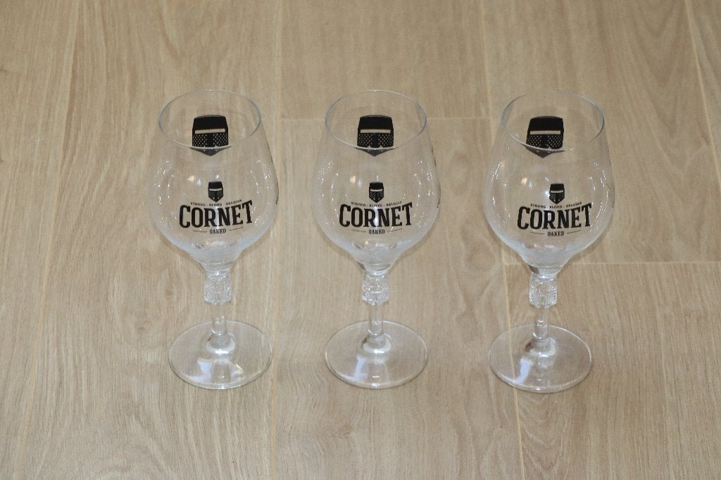Cornet Bierglazen ZGAN (3 stuks, prijs p.s.), Verzamelen, Ophalen of Verzenden, Zo goed als nieuw, Glas of Glazen, Overige merken