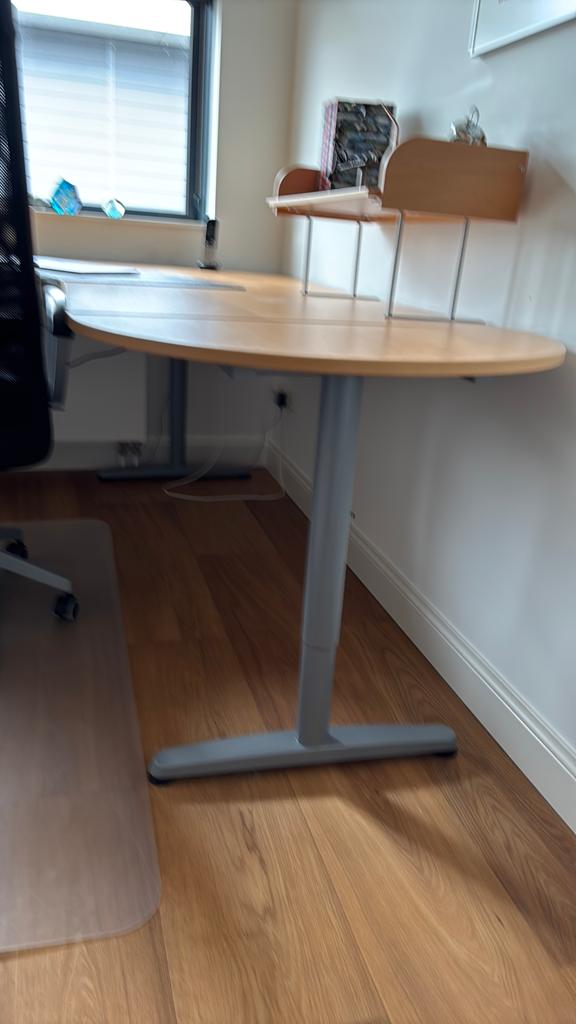 Bureau in delen beukenhout, Huis en Inrichting, Bureaus, Ophalen, Spaanplaat of MDF, Industrieel, IKEA