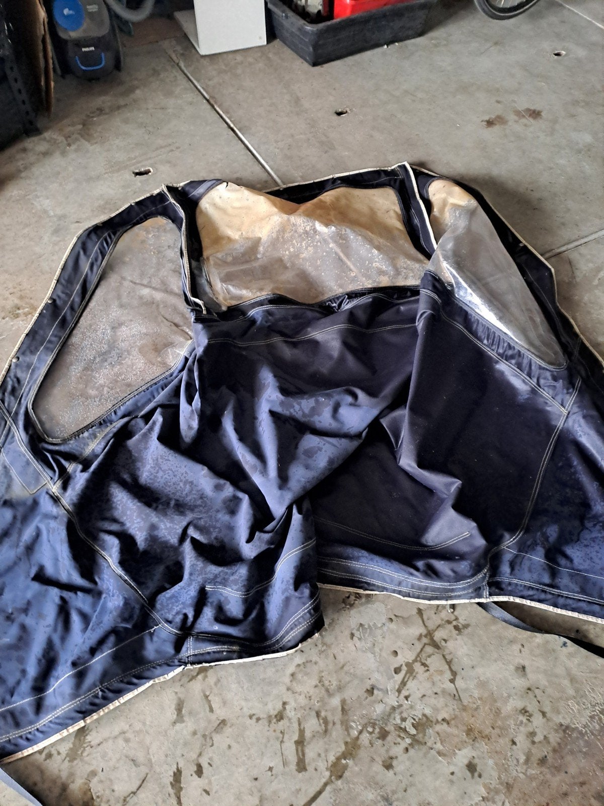Clever 4.65m Classic kap - Donkerblauw, ramen te vervangen, Watersport en Boten, Ophalen of Verzenden, Gebruikt, Overige typen