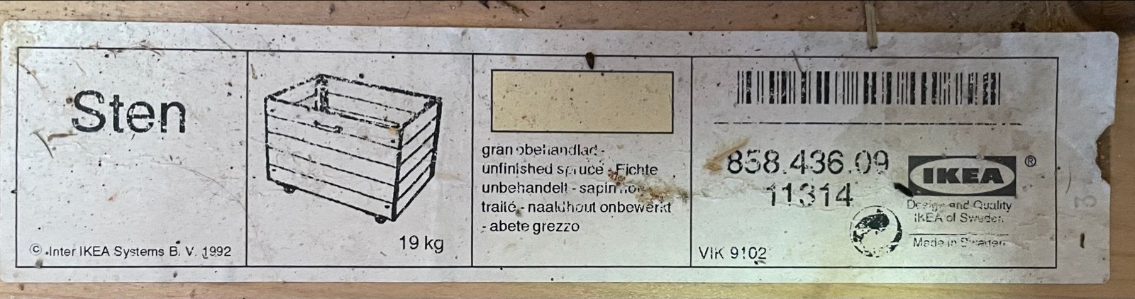 IKEA Sten opbergkist - onbehandeld grenenhout, Huis en Inrichting, 50 – 75, Gebruikt, 100 tot 150 cm, Ophalen of Verzenden