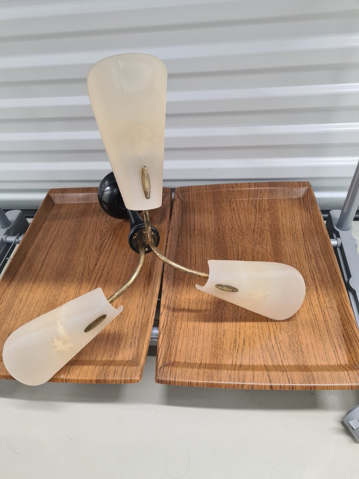 Vintage Plafondlamp Jaren '50/'60 - Mid-Century Design, Huis en Inrichting, Lampen | Plafondlampen, Ophalen of Verzenden, Gebruikt