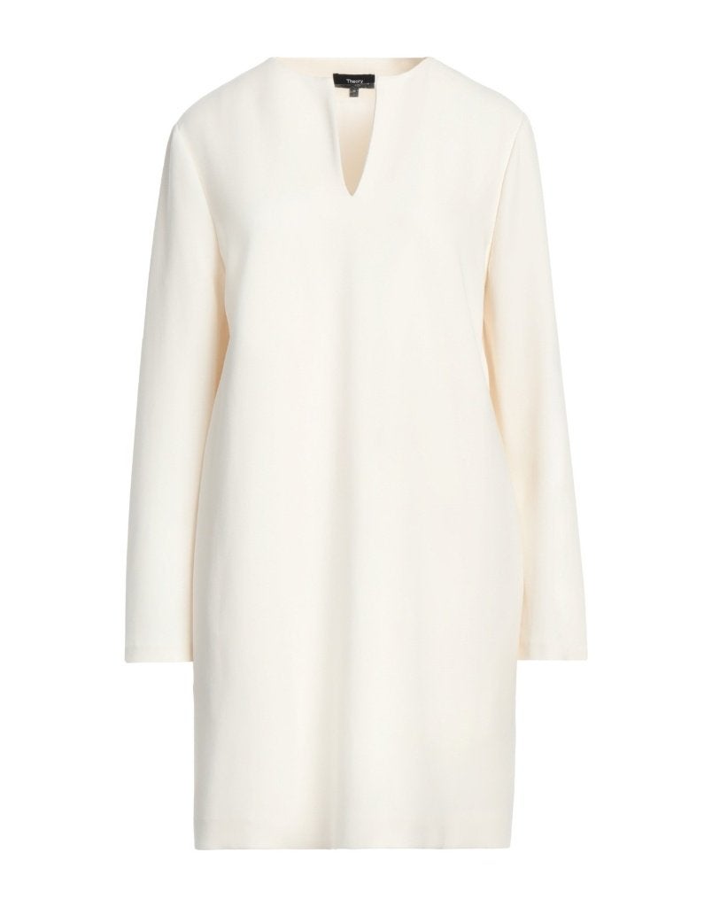 RRP 439€ Theory Split-Neck Bell-Sleeve Mini Crepe Dress, Verzenden, Wit, Nieuw, Theory