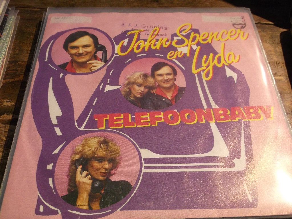 john spencer en lyda telefoonbaby 108nl, Ophalen of Verzenden, Gebruikt, 7 inch, Nederlandstalig