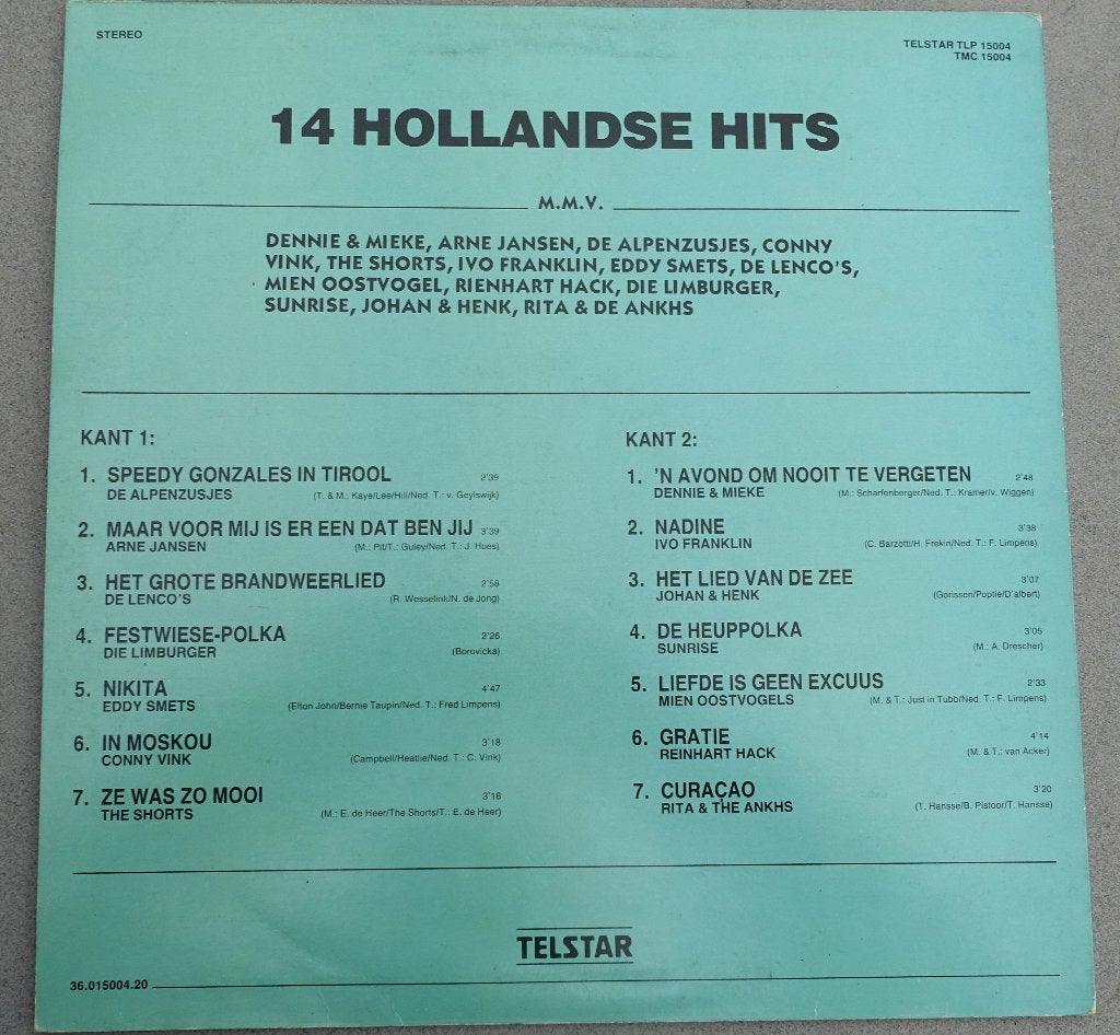 14 Hollandse hits - LP, Gebruikt, Ophalen of Verzenden, Levenslied of Smartlap, 12 inch