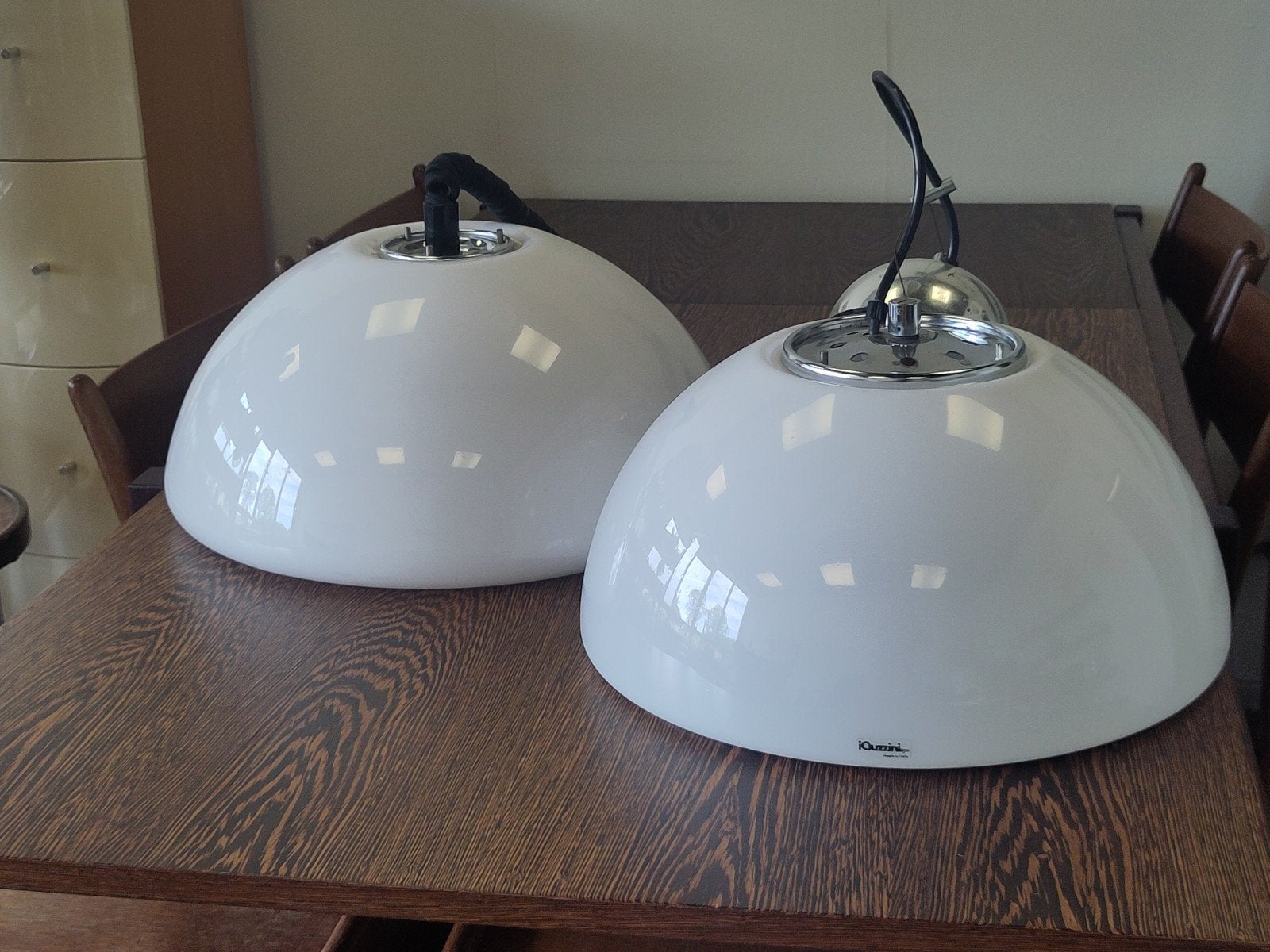 vintage lamp Harvey Guzzini hanglamp Luigi Massoni space age, Kunststof, Gebruikt, ., .
