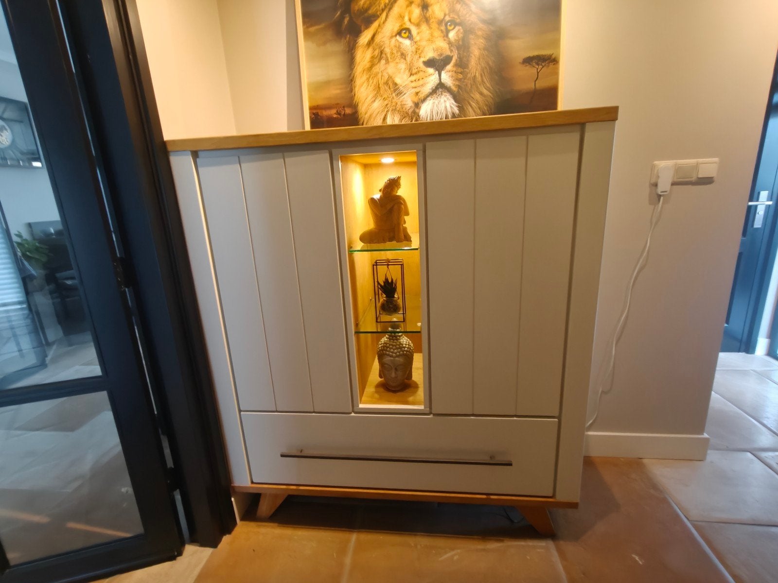 Henders en Hazel Bergkast, highboard, Huis en Inrichting, Kasten | Vitrinekasten, Ophalen, 100 tot 150 cm, Zo goed als nieuw, 25 tot 50 cm