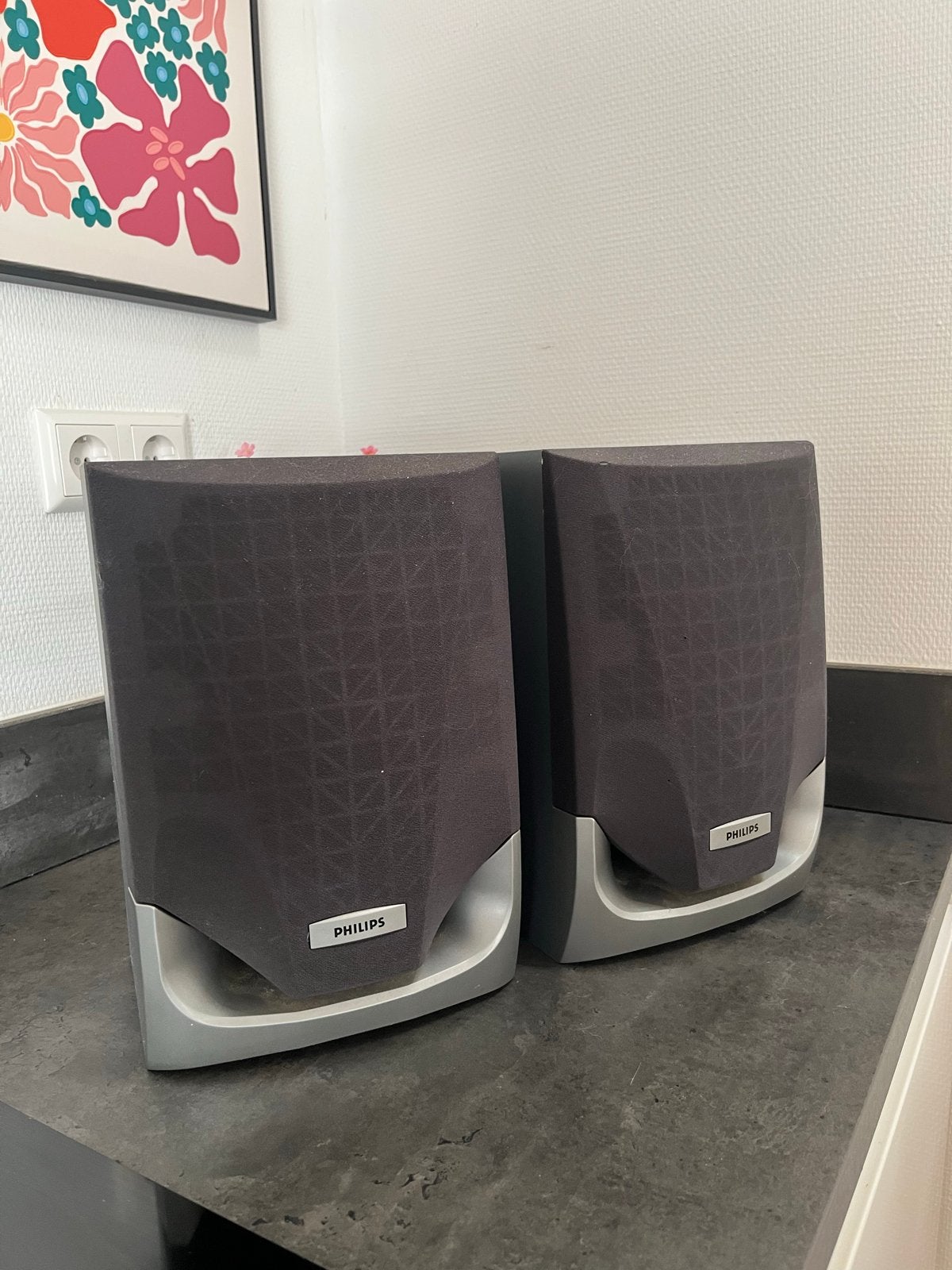 Philips FB 318PH Vintage Boekenplank Speakers - Set, Philips, Gebruikt, Ophalen of Verzenden, Minder dan 60 watt