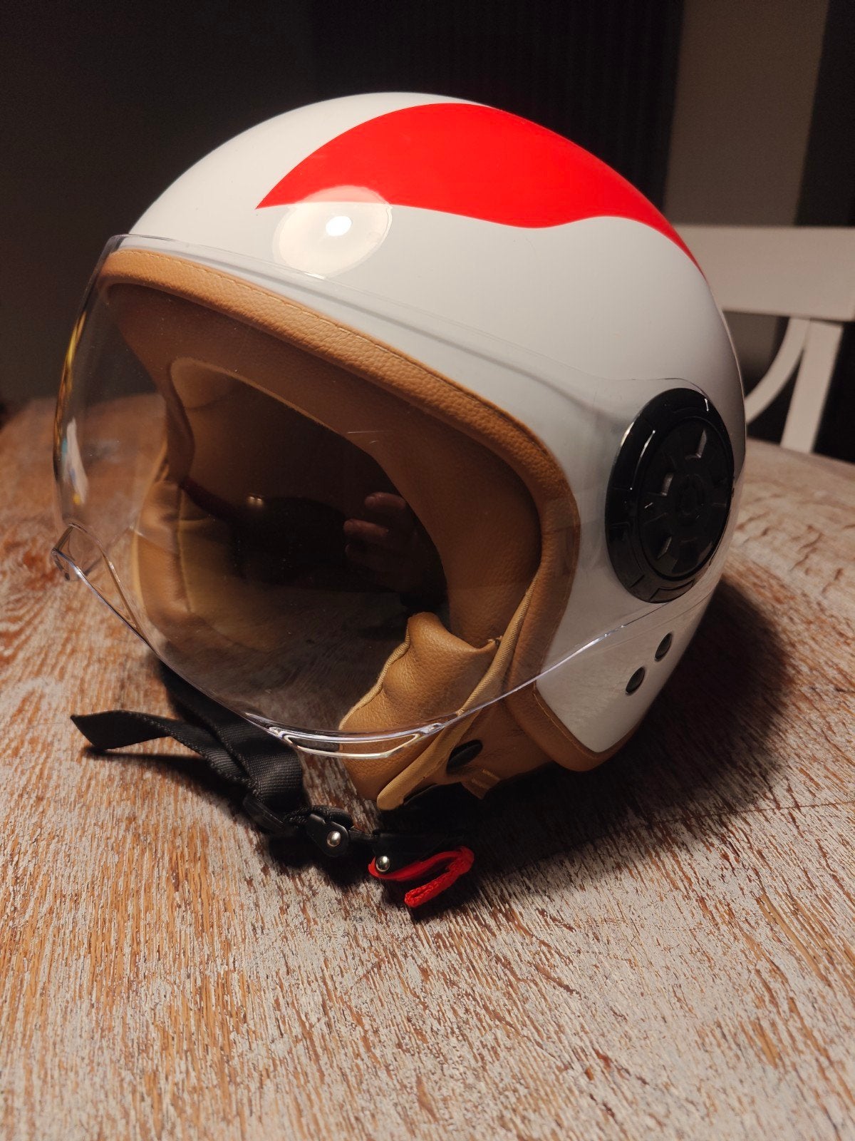 Retro scooterhelm - Italiaanse vlag design - Maat S, Ophalen of Verzenden, Zo goed als nieuw, Small, Onbekend