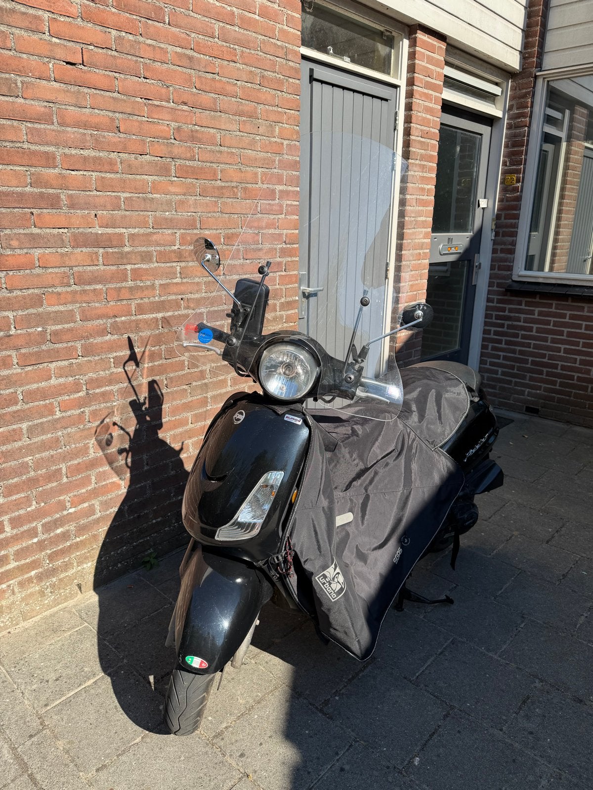 Sym Fiddle II scooter, zwart, inclusief windscherm, Ophalen, Gebruikt, Maximaal 45 km/u, Benzine