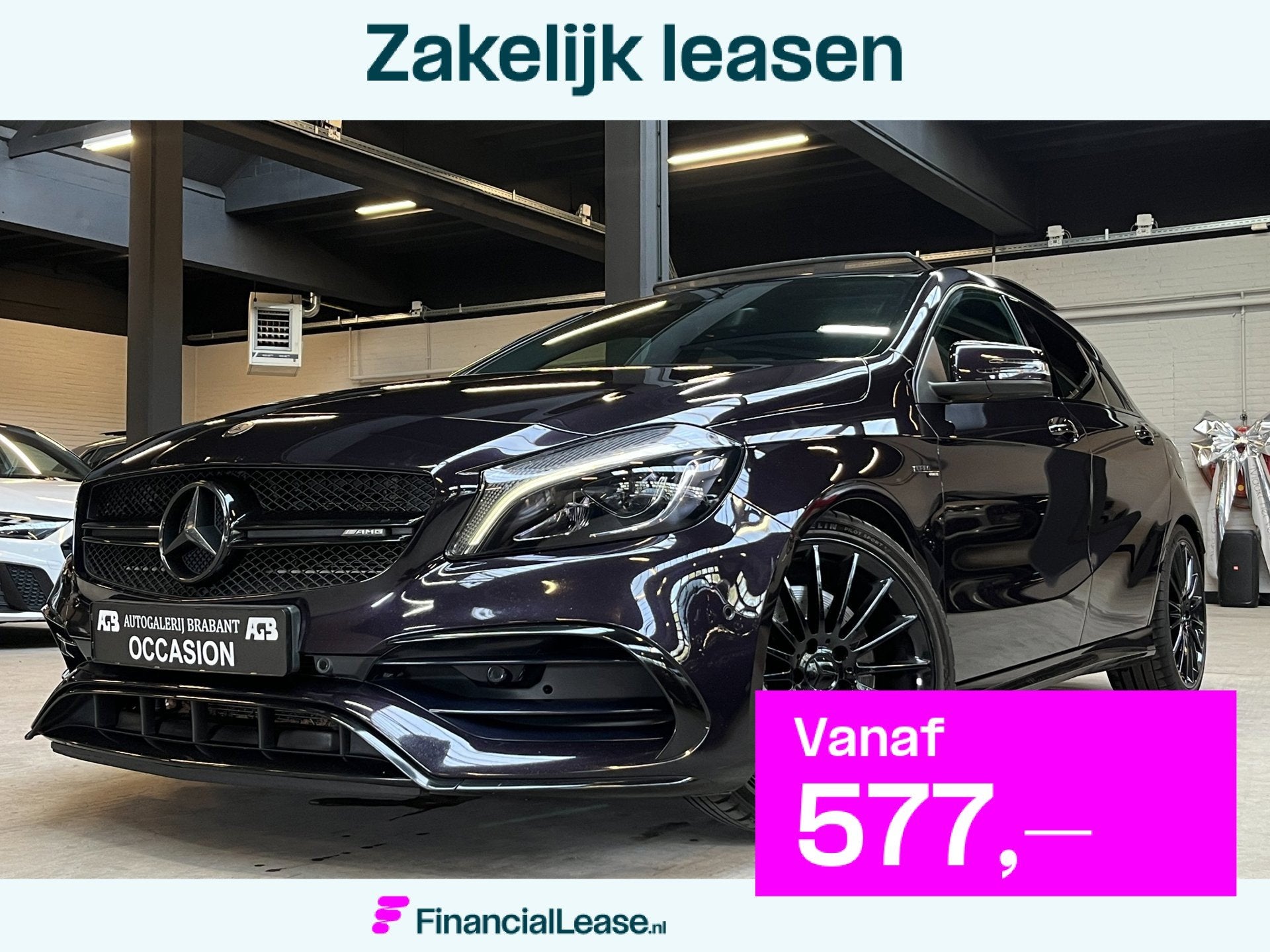 Mercedes-Benz A-klasse AMG 45 4MATIC Pano/Carplay/MemoryStoe, Automaat, Gebruikt, Bedrijf, Vierwielaandrijving