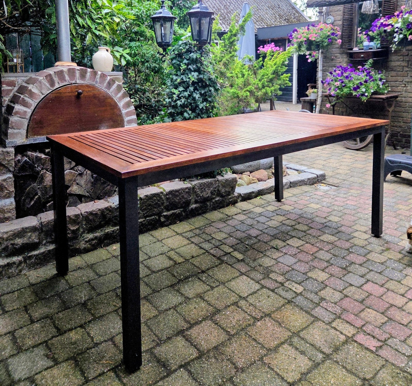 Sombrero tuintafel van Bukatchi - Teakhout en   Aluminium, Ophalen, Gebruikt, Rechthoekig, Teakhout