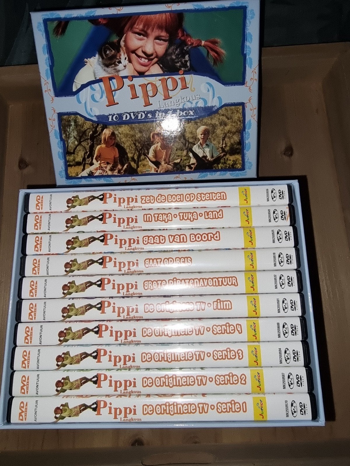 Pippi Langkous DVD Collectie - 10 DVD's in box, Cd's en Dvd's, Verzamelbox, Alle leeftijden, Zo goed als nieuw, Familie