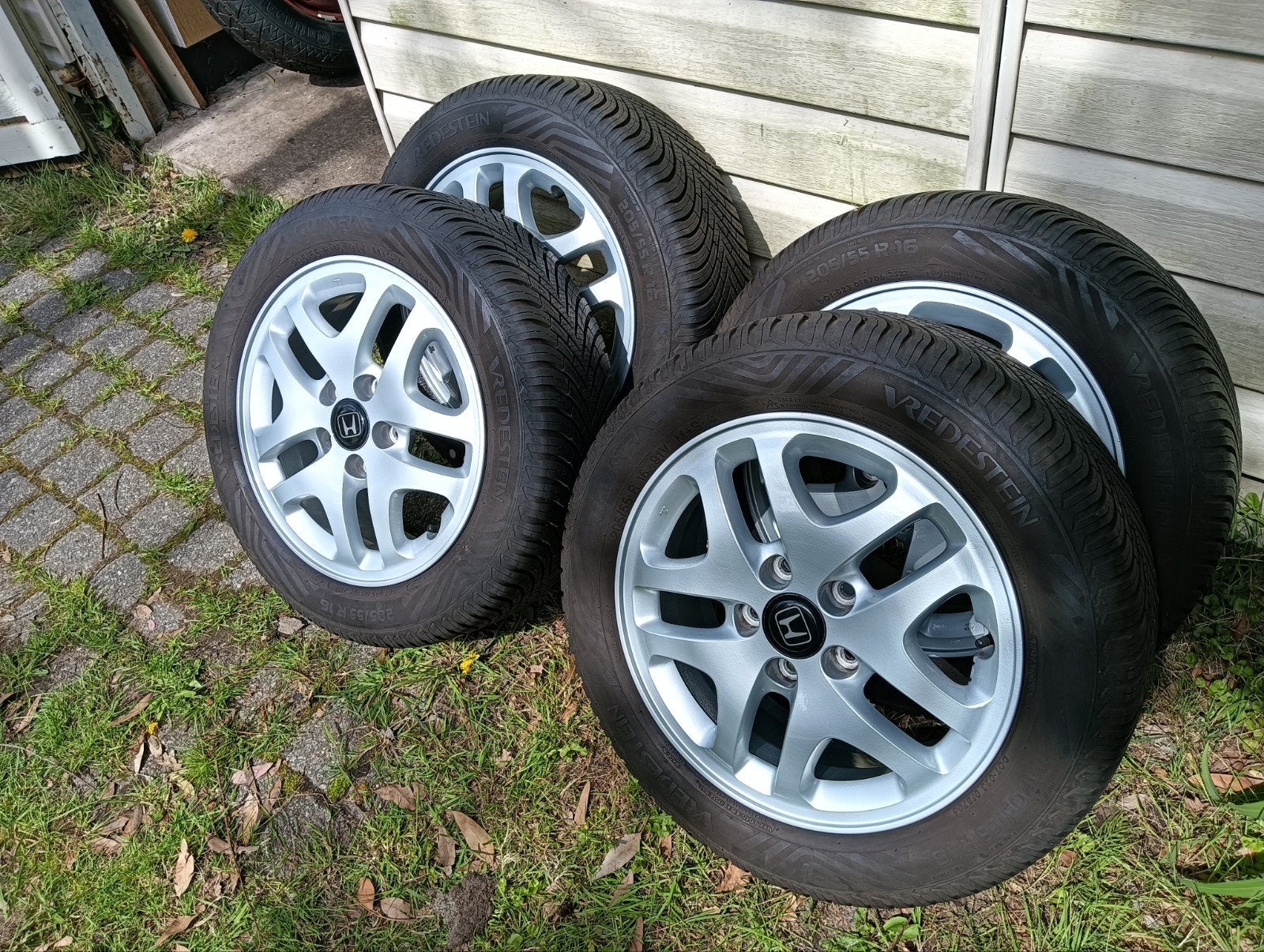 Vredestein Quatrac All Season banden op Honda velgen, Ophalen, Gebruikt, 16 inch, Banden en Velgen