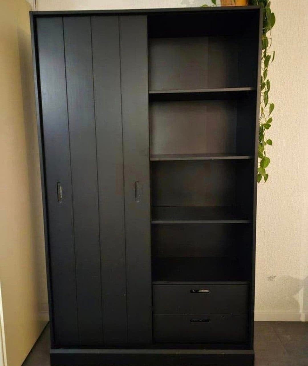 Move schuifdeurkast  grenen matzwart, Ophalen, Nieuw, 25 tot 50 cm