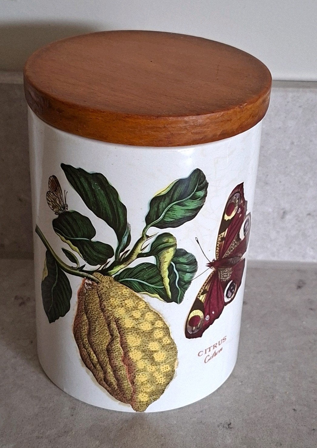 Portmeirion "Botanic Garden" voorraadpot – Citrus, Gebruikt, Keramiek, Overige typen, Ophalen of Verzenden
