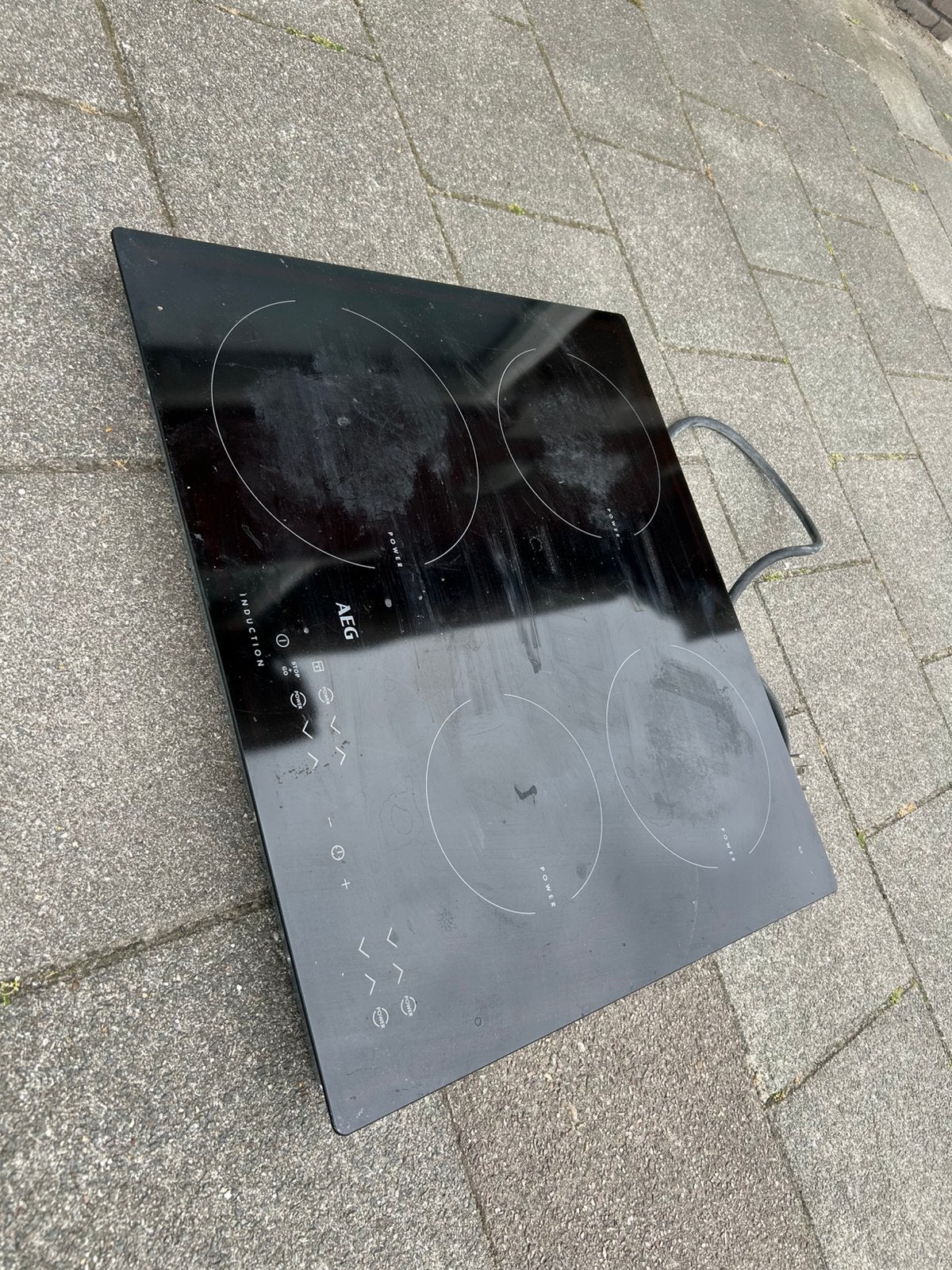 AEG inductieplaat 4-pits, Ophalen, Gebruikt, 4 kookzones, Inbouw